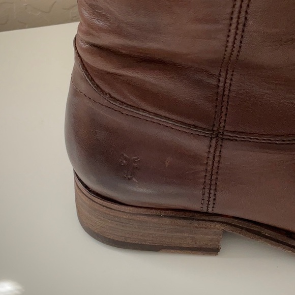 FRYE MELISSA BUTTON LUG TALL PULL ON BOOT in BROWN Sz 7 NWOT Msrp $358 - Picture 4 of 14